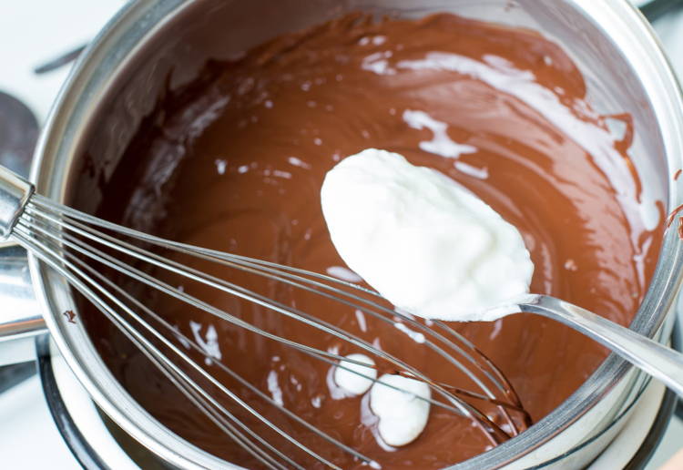 分離したチョコ