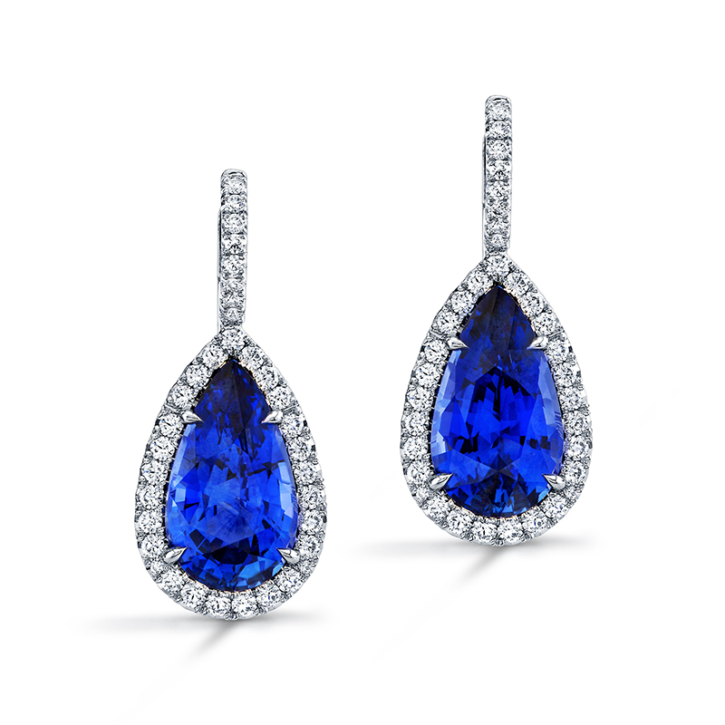 Sapphire and diamond earrings