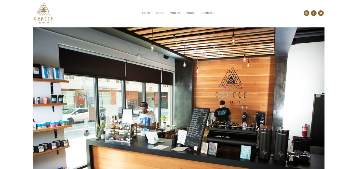 Screenshot of Oracle Coffee , from the cafe & coffee shop websites collection.