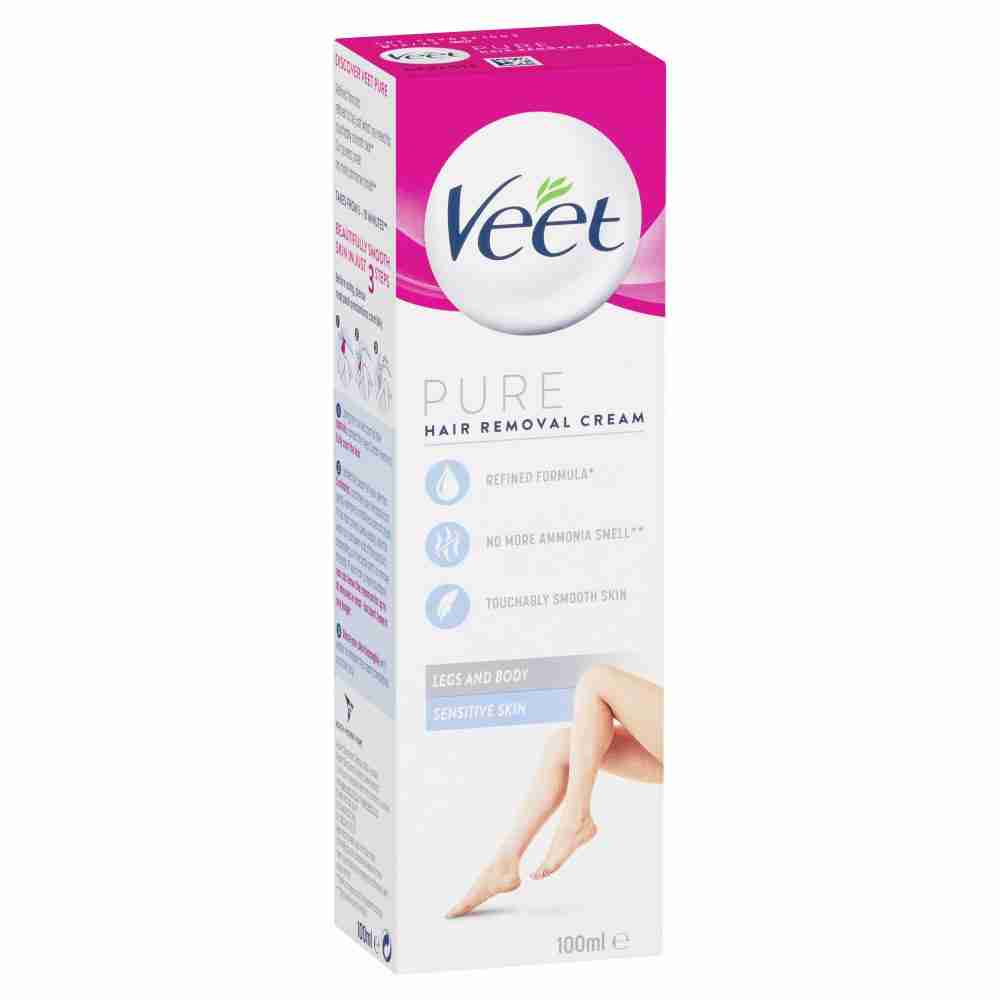 Veet Pure Hair Removal Cream Legs and Body Sensitive Skin 100mL - Image 2