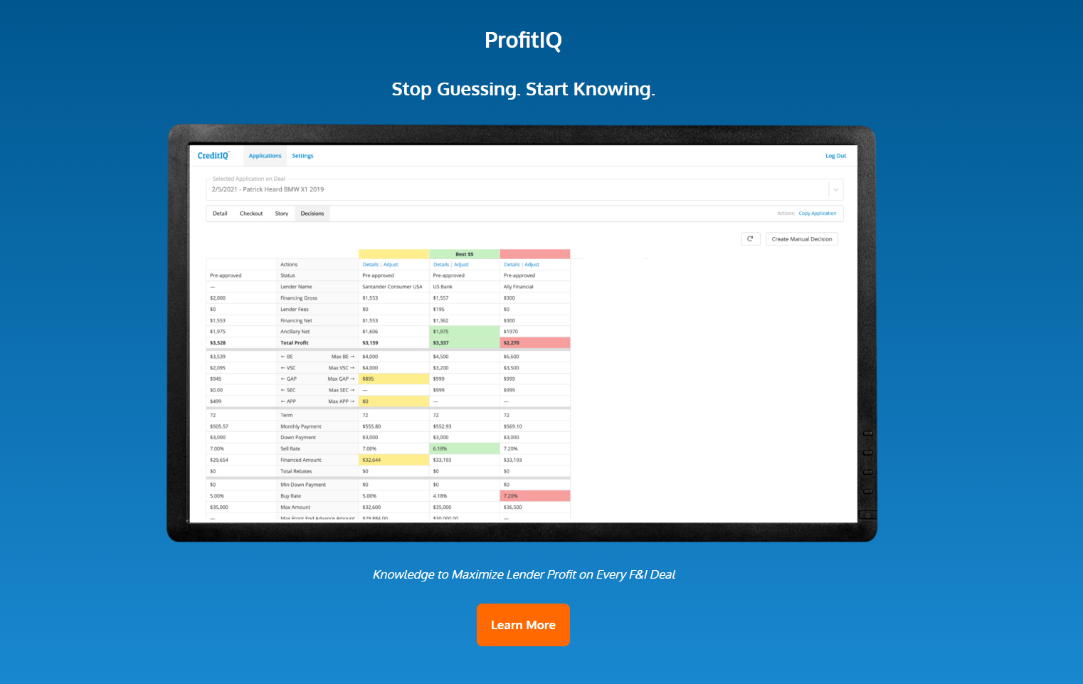 CreditIQ product / service