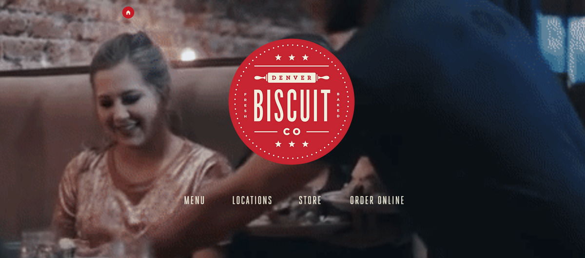 Screenshot of Denver Biscuit Company, from the cafe & coffee shop websites collection.