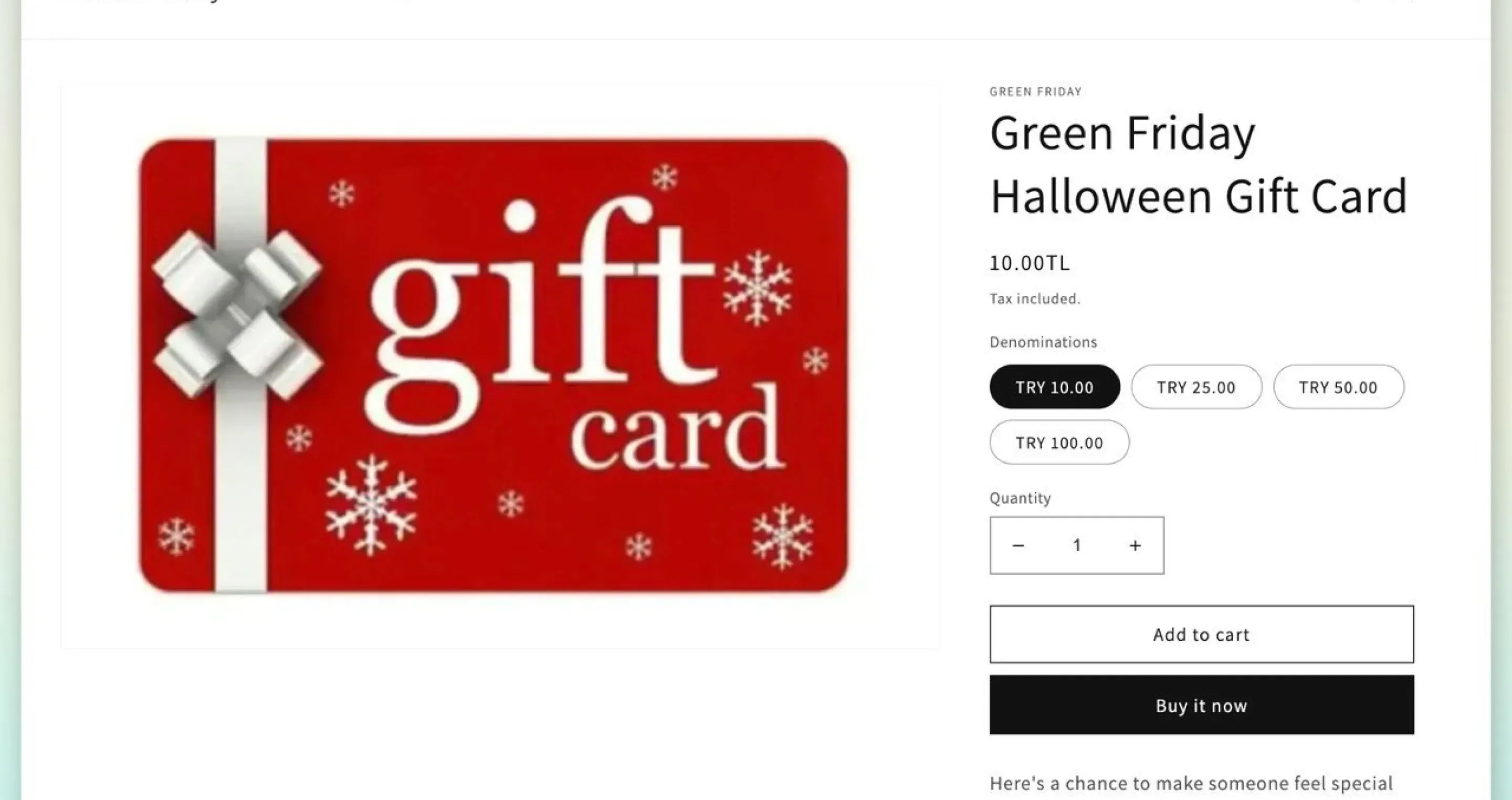 Green Friday Halloween Gift Card