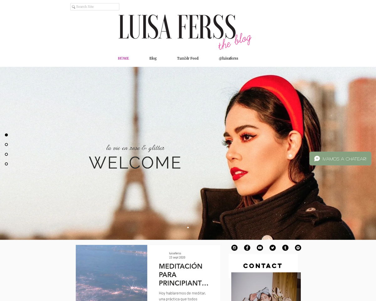 Screenshot of Luisa Ferss, from the white websites collection.