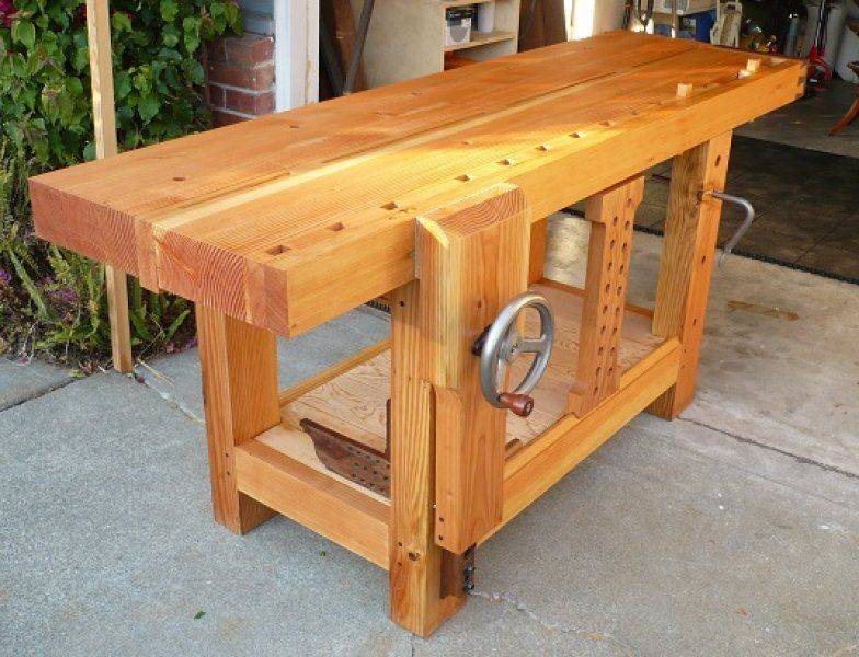 wooden work bench