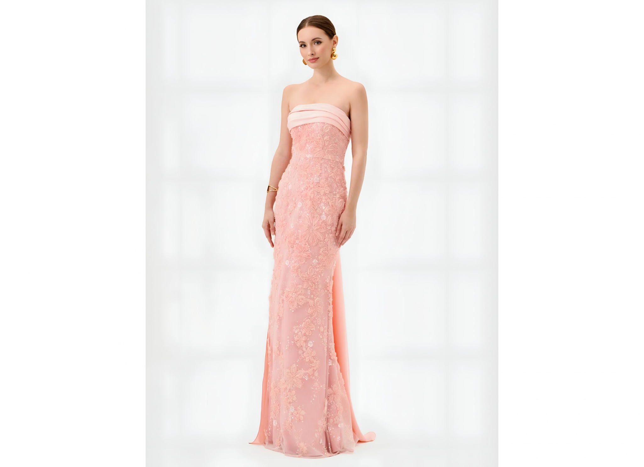 PRIM EMBELLISHED SASH GOWN B82D63L - Image 2