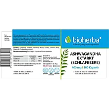 Ashwagandha Extrakt Schlafbeere 400 mg 100 Kapseln