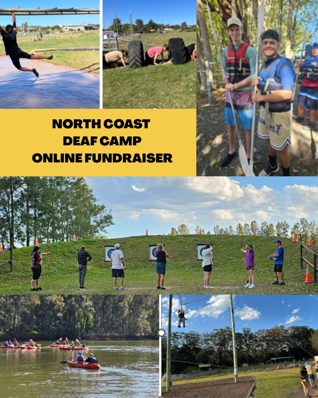 Hearing impaired kids enjoying outdoor activities at North Coast Deaf Camp”