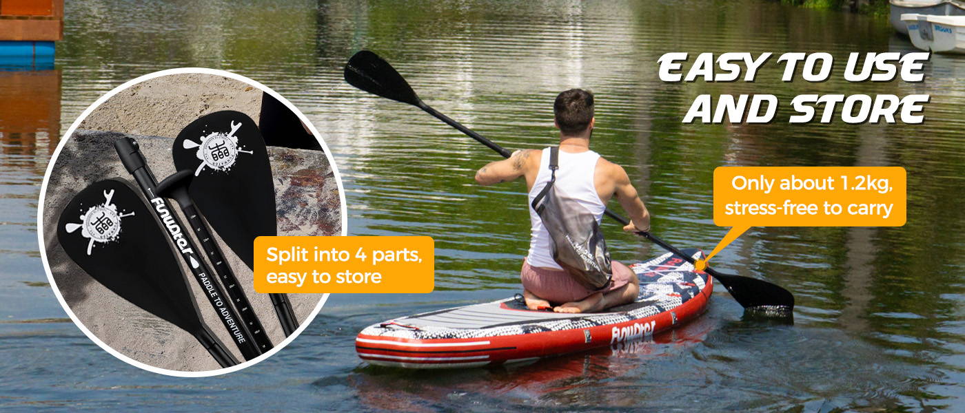 Double blade padlde board paddle in Canada is easy to use and store