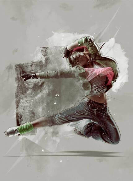 Serenity Фотошоп экшен - выделение объекта на фото в стиле гранж