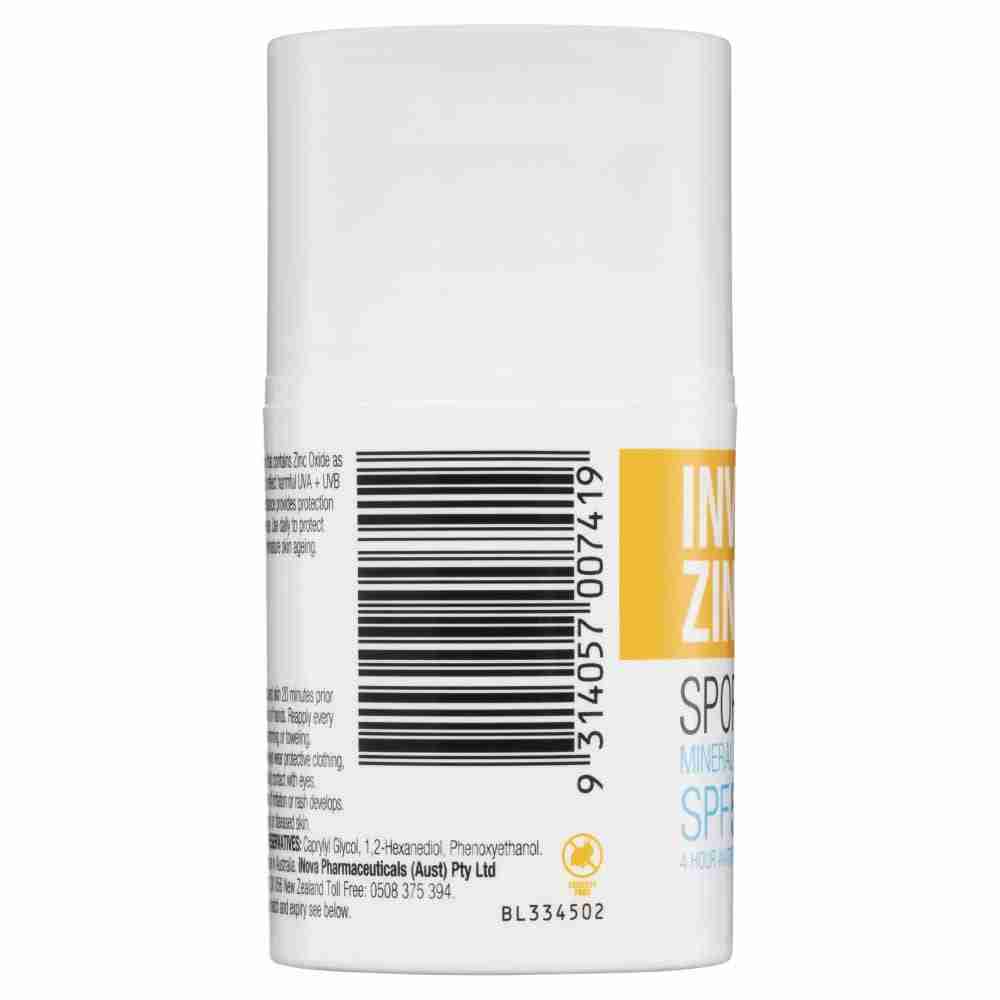 Invisible Zinc SPF 50+ Sport Mineral Sunscreen 4 Hour Water Resistant 50ml - Image 3
