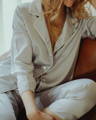 Emily's Pillow Pyjama Pure Soie bleu 19 momme, 100% naturelle pour votre bien-être avec une soie de qualité, préserve votre peau