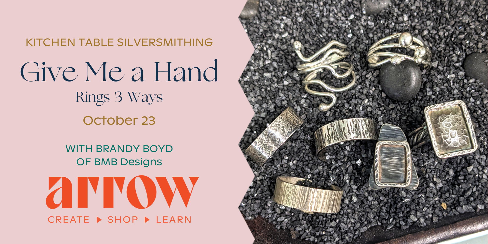 Rings 3 Ways Jewelry Workshop with BMB Designs  promotional image