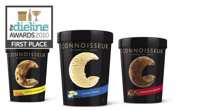 The Dieline Awards: First Place – Food C – Connoisseur Gourmet Ice Cream