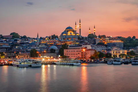 Evening cruise on a ship with a delightful dinner and a show program