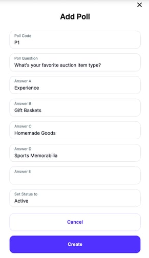 Add Poll Pop Up