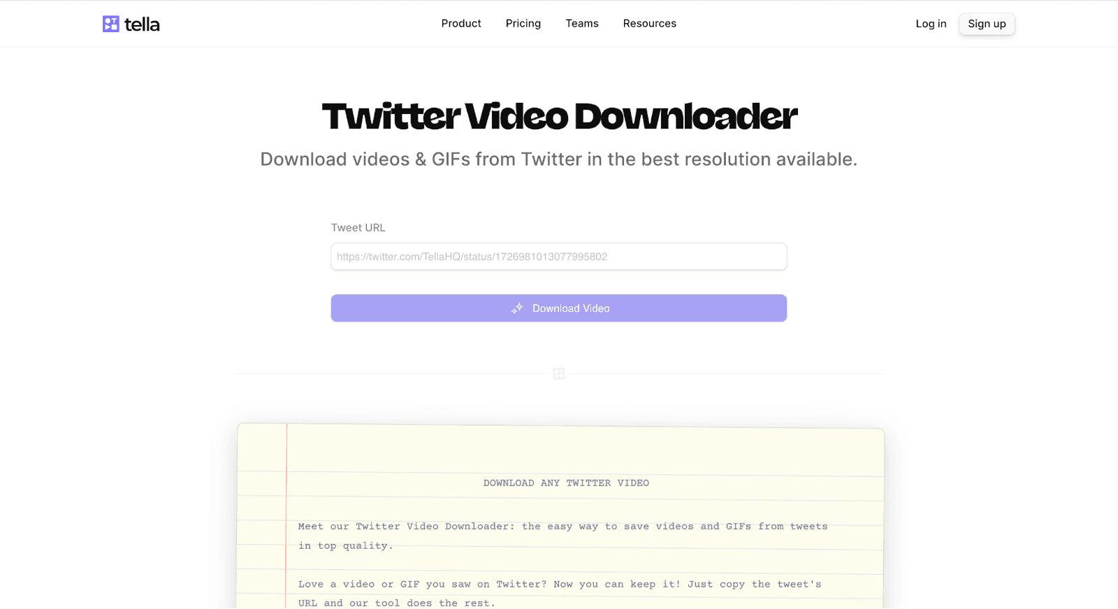 Twitter video tools: video downloader
