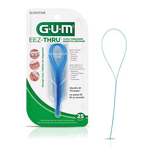 GUM EEZThru Floss Threaders vs Super Floss PreCut Strands OralB Slant
