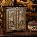 Chinese export black lacquerware cabinet & work box from Canton made for the European export market