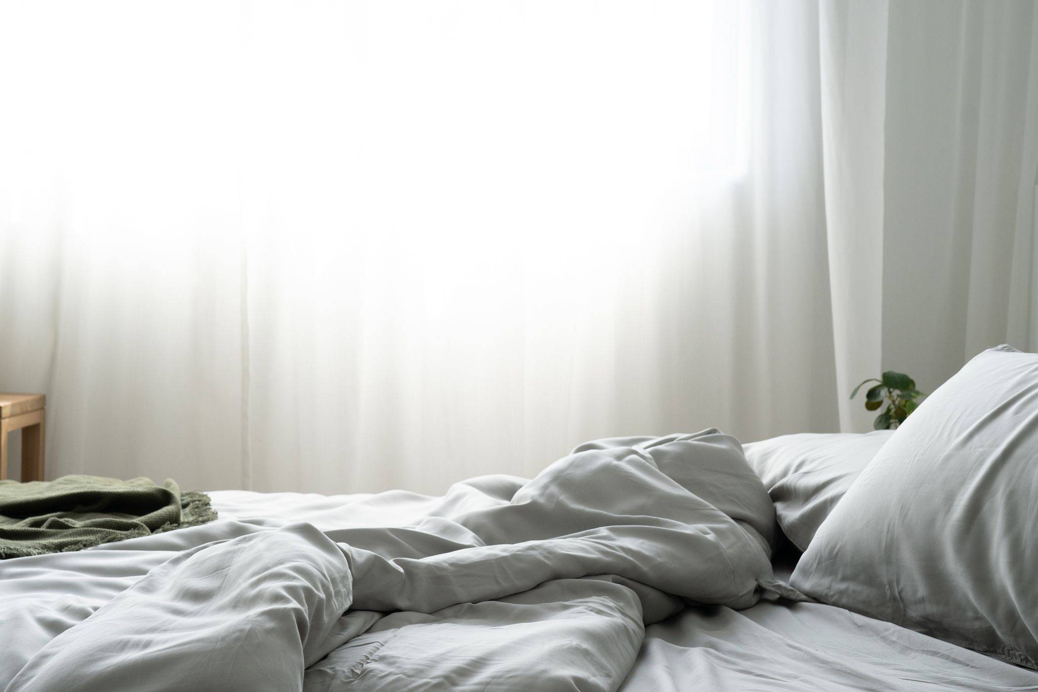 Slept in Weavve's tencel lyocell grey bed sheets