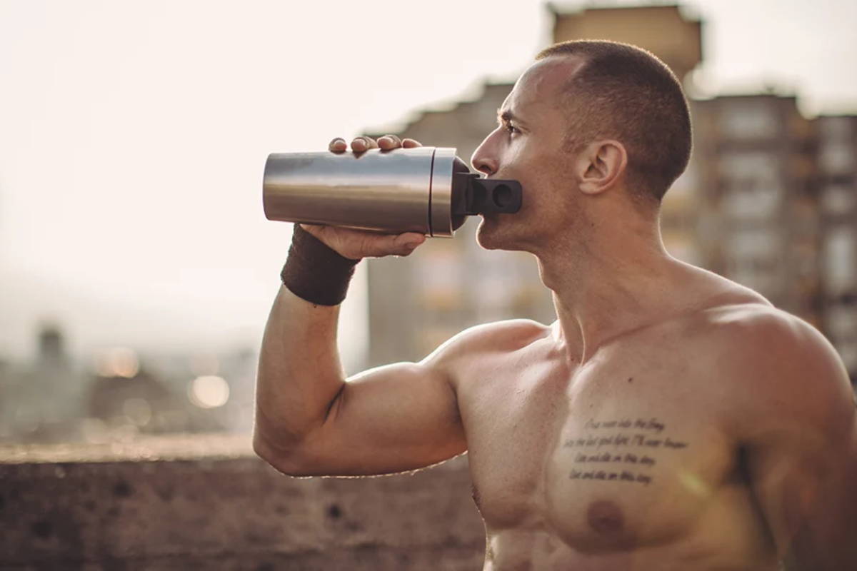man drinking shake man drinking shake