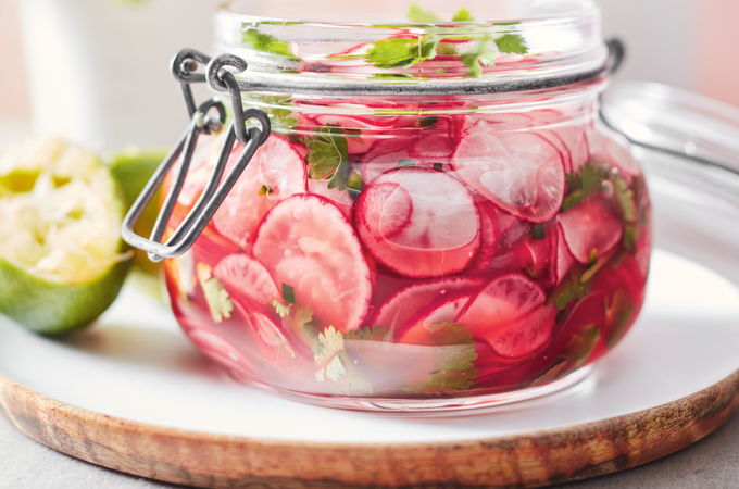 Quick Pickled Radishes