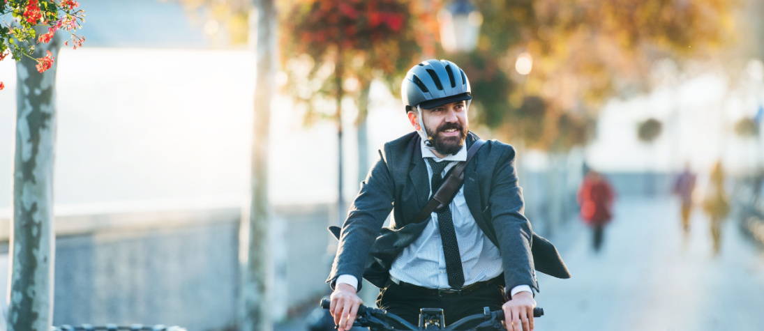 Man riding an electric bike