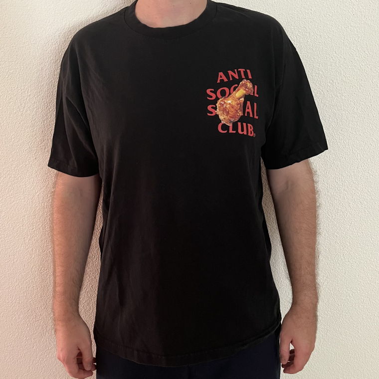 T-Shirt black with fried chicken from ASSC in XL