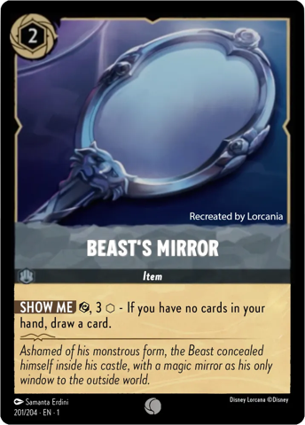 Beast's Mirror card from Disney's Lorcana: The First Chapter.