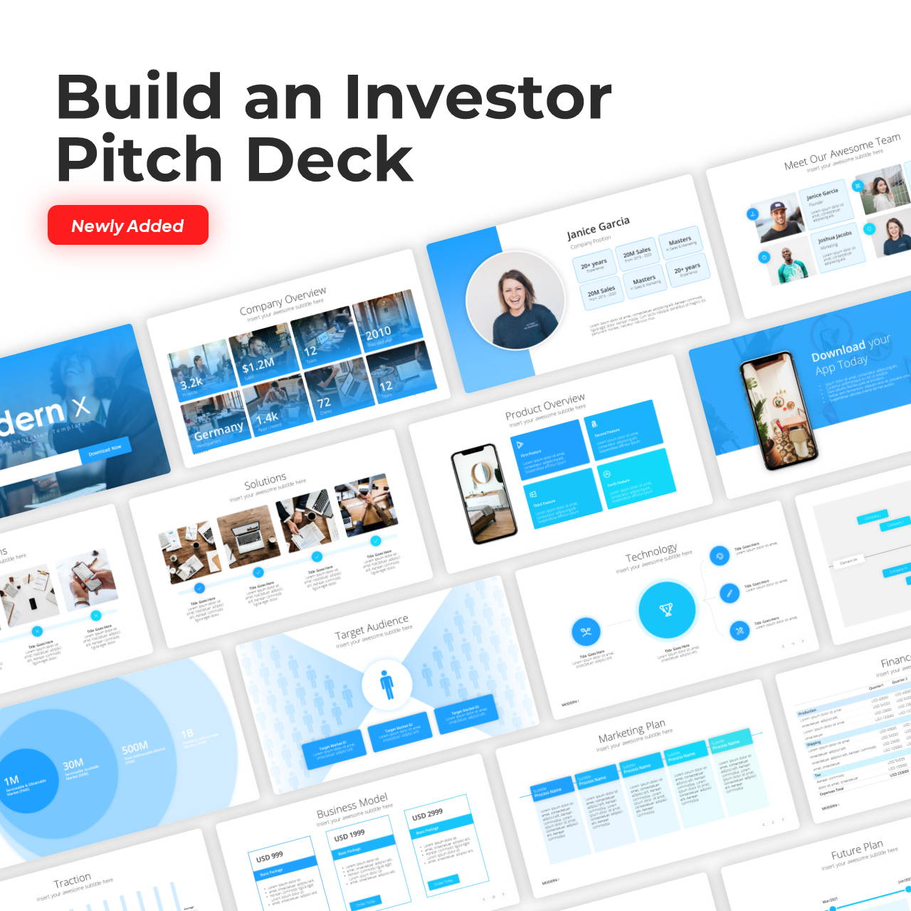 Modern X Investor Pitch Deck Presentation Template