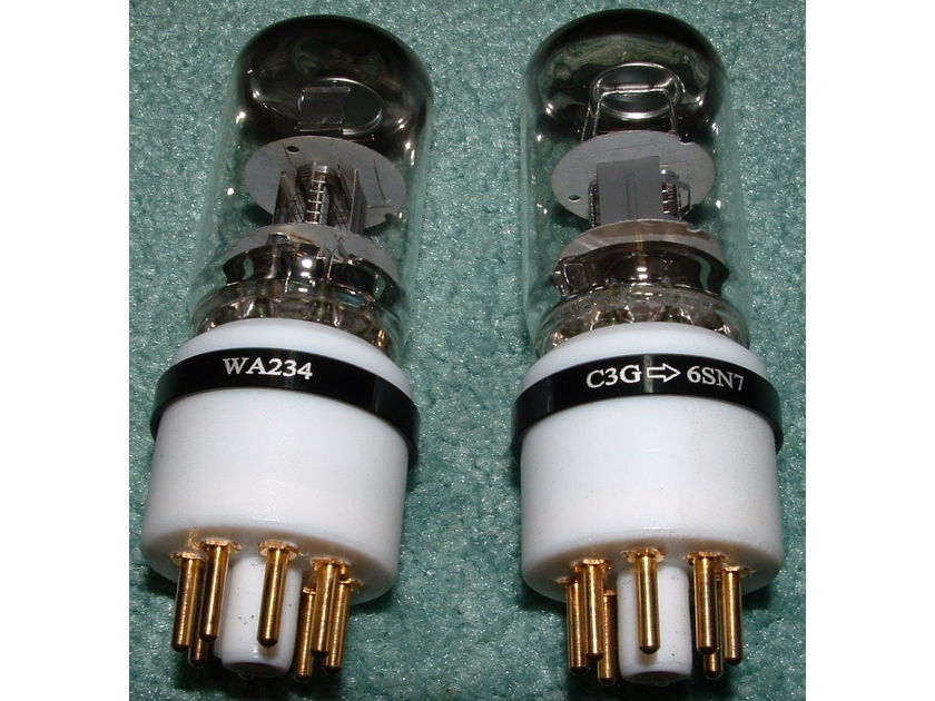 Siemens C3G Tubes with  Woo Audio WA-234 C3G to 6SN7 Adapters Matched Pair (Works with WA5 also)