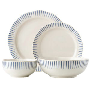 Juliska Sitio Stripe Indigo Place Setting, Set of 4