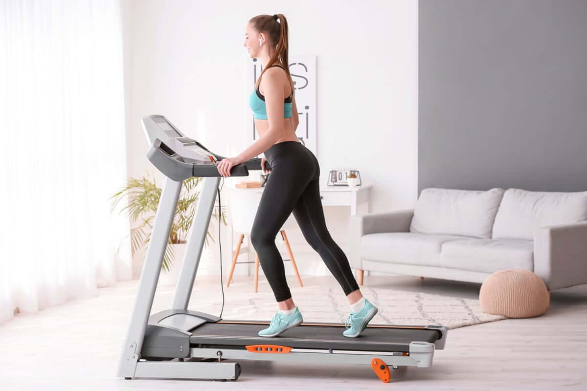girl treadmill running