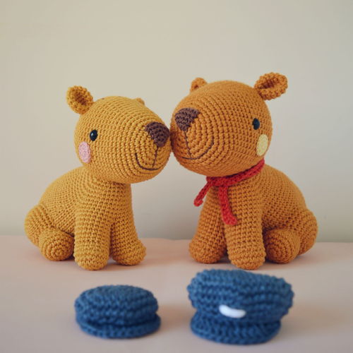 Capybara Joca Crochet Pattern (Amigurumi tutorial PDF file) -cute capybara plush, amigurumi guinea pig pattern, crochet rodent pattern