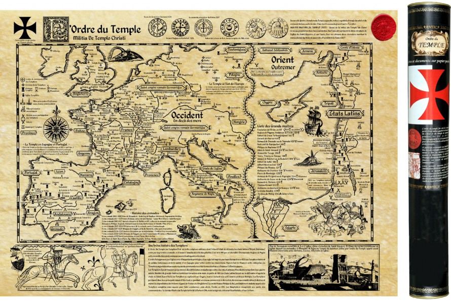 Carte des Templiers, ordre du Temple