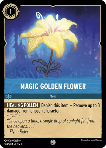Magic Golden Flower card from Disney's Lorcana: The First Chapter.