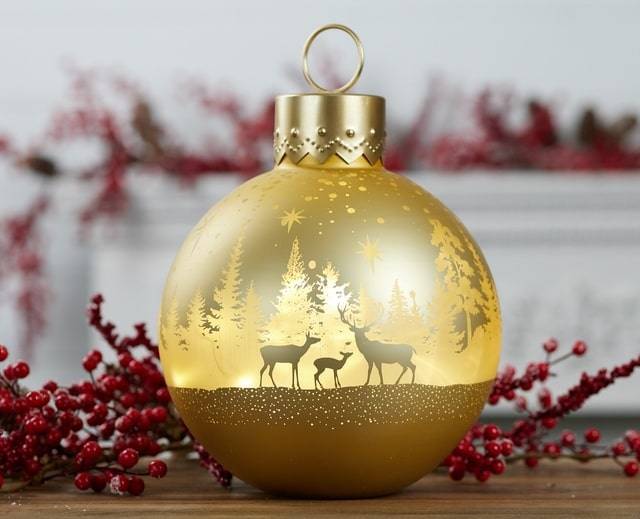 raz imports christmas tree ornament glass ball with cardinal and glitter detail