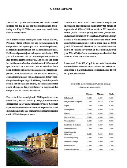  17220 Sant Feliu de Guíxols (Girona)
- Engel & Völkers le presenta su informe anual del sector inmobiliario en la Costa Brava