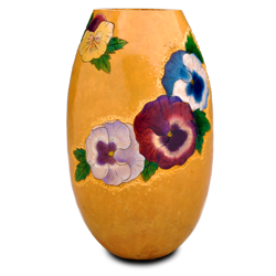 Learn how to create a gorgeous gourd vase with beautiful pansies!