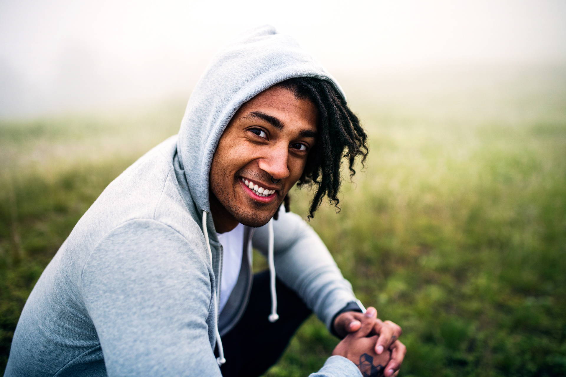 Young man smiling at camera