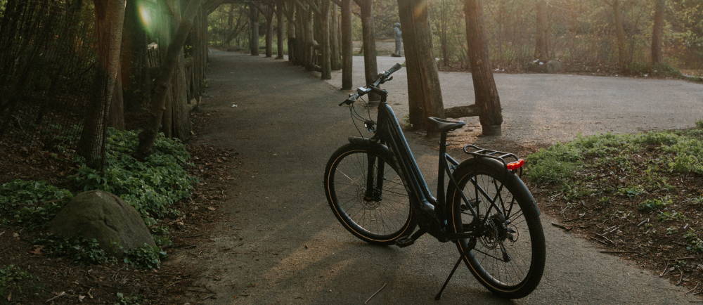 An e-bike on a scenic path