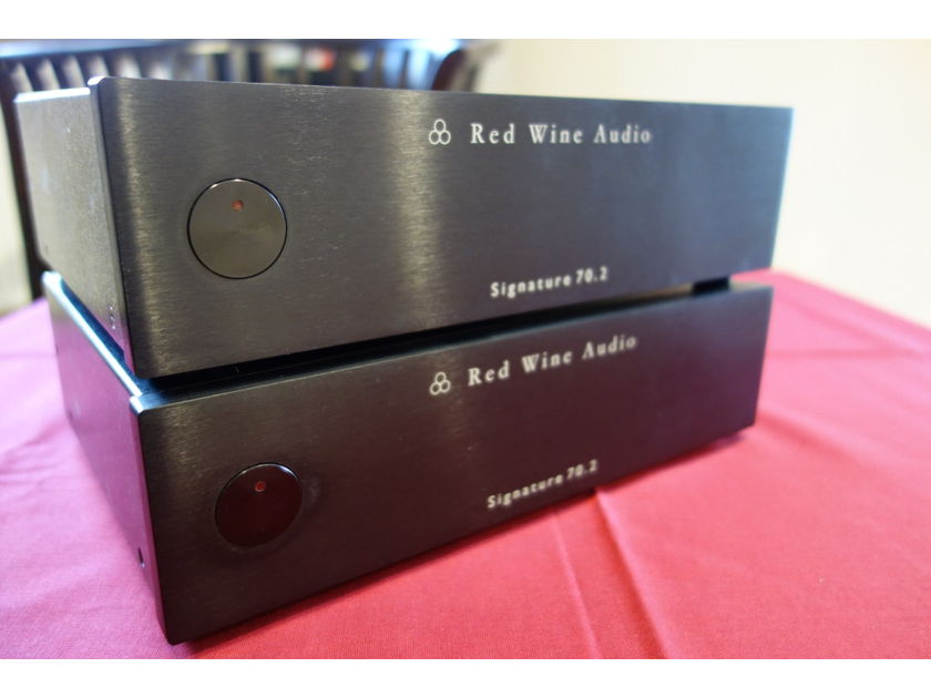 Red Wine Audio Signature 70.2 mono power amplifier pair (Europe, SLA battery)