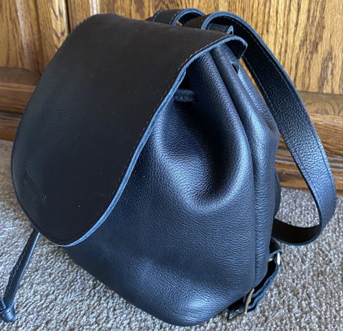 Pebbled Black Bucket Backpack - $100.00 | Portland Leather Resale ...