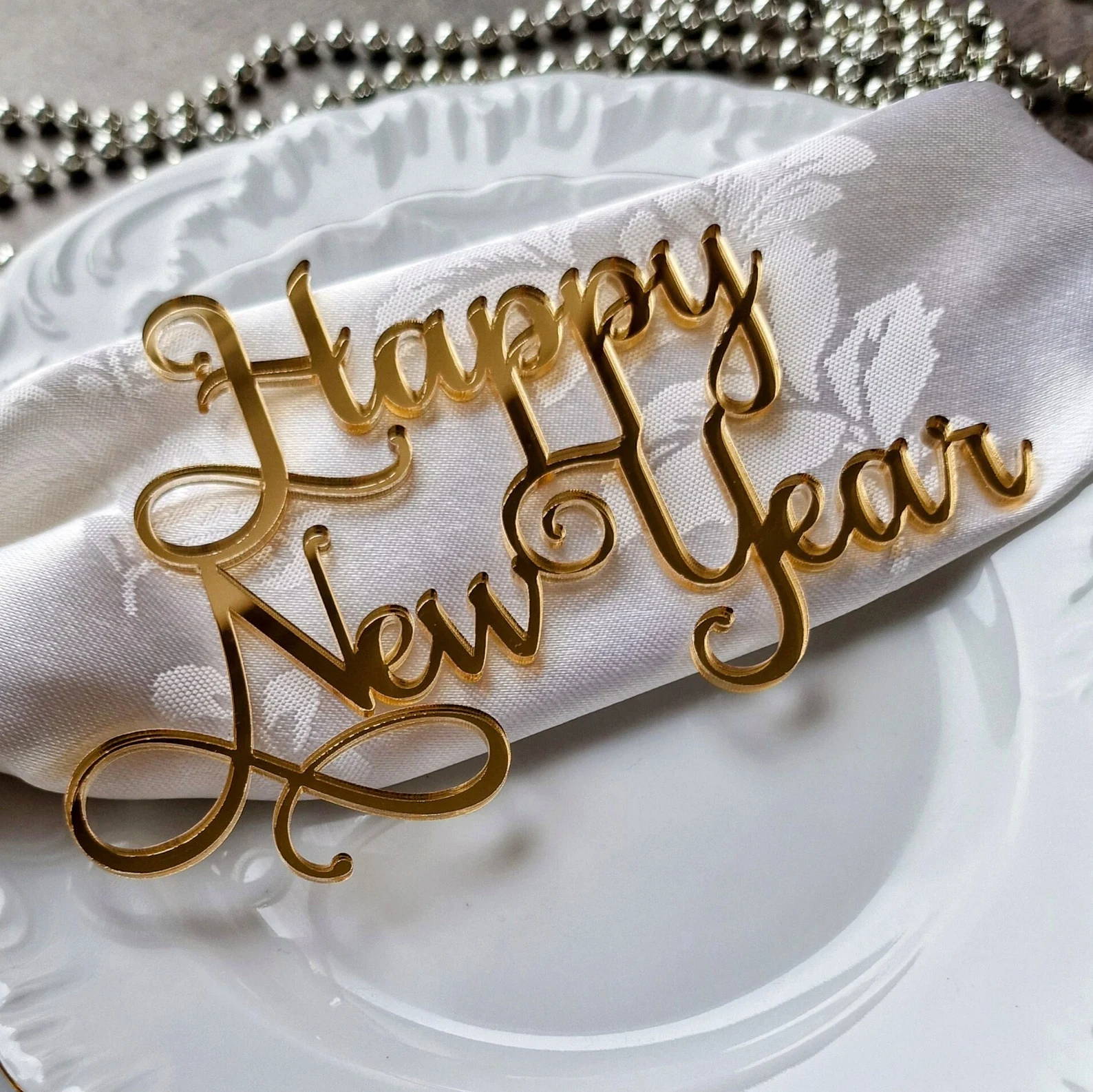 Adornos personalizados de Año Nuevo grabados con láser 003