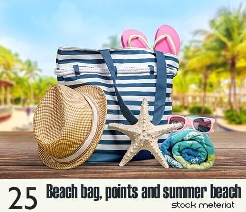 Пляжная сумка, очки и летний пляж - бесплатные футажи