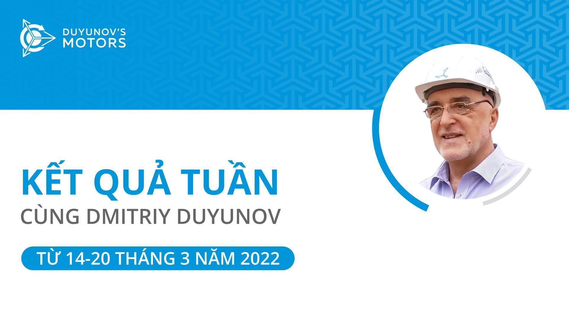 Kết quả tuần của dự án "Động cơ của Duyunov"