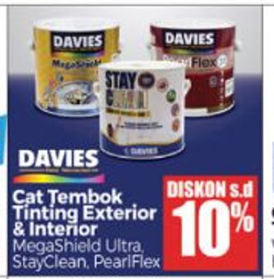 Promo Harga DAVIES Cat Tembok  Tinting Exterior Interior 