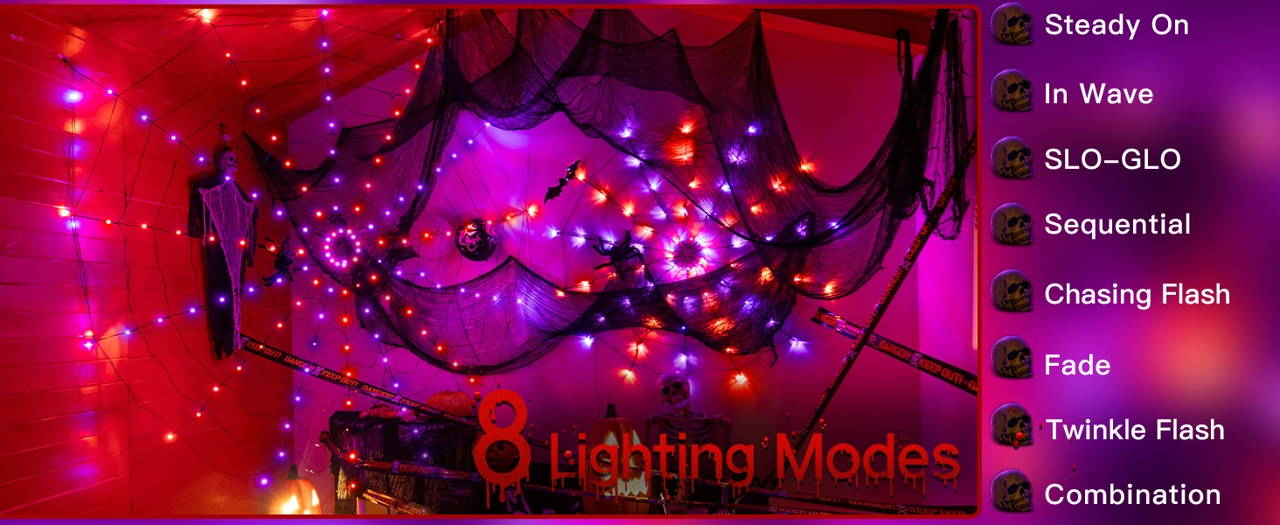 Ollny's 640 leds clear cable string lights can switch from warm white to 3 multi-colors