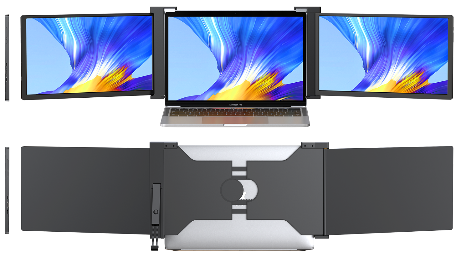 UStation Z 14 - Tri Screen Laptop Monitor Extender Triple Display Portable Workstation