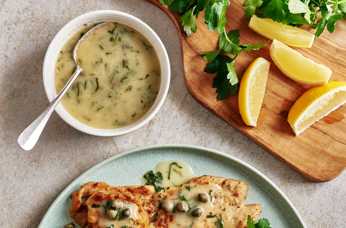 Chicken Cutlets with Lemon and Capers (<i>Piccata</i>)